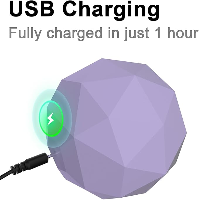 Vibrating Massage Ball with Heat - Portable Physical Therapy for Muscle Relief Up to 120 ¨H Heating Temperature for Myofascial Release and Trigger Point Treatment Mini Size Massage Ball -Purple