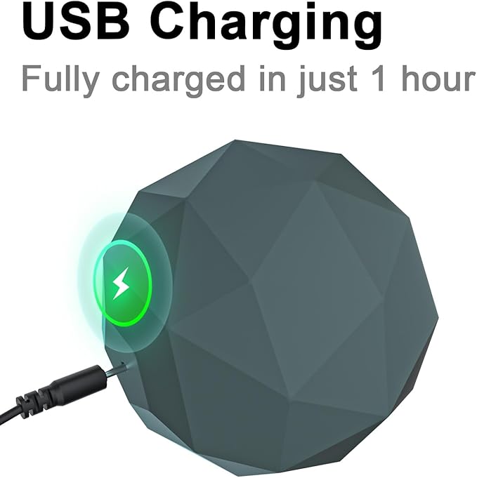 Vibrating Massage Ball with Heat - Portable Physical Therapy for Muscle Relief Up to 120 ℉ Heating Temperature for Myofascial Release and Trigger Point Treatment Mini Size Massage Ball