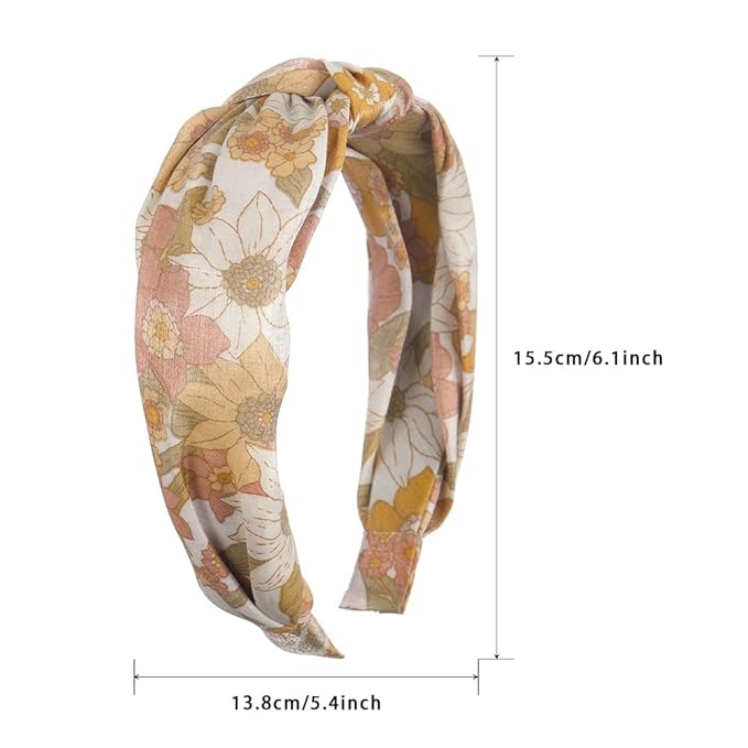 Madison Tyler Boho Headbands - Top Knot With Rhinestones, Elastic, Non Slip - Outdoor & Party