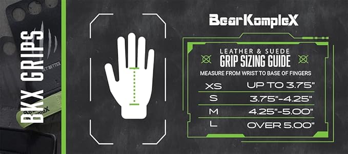 Bear KompleX 3 Hole Leather Hand Grips for Workouts, Pull-ups, Weightlifting, WOD Gymnastics, Crosstraining Palm Grips with Wrist Wraps, Hand Protection from Rips and Blisters,1 Pair