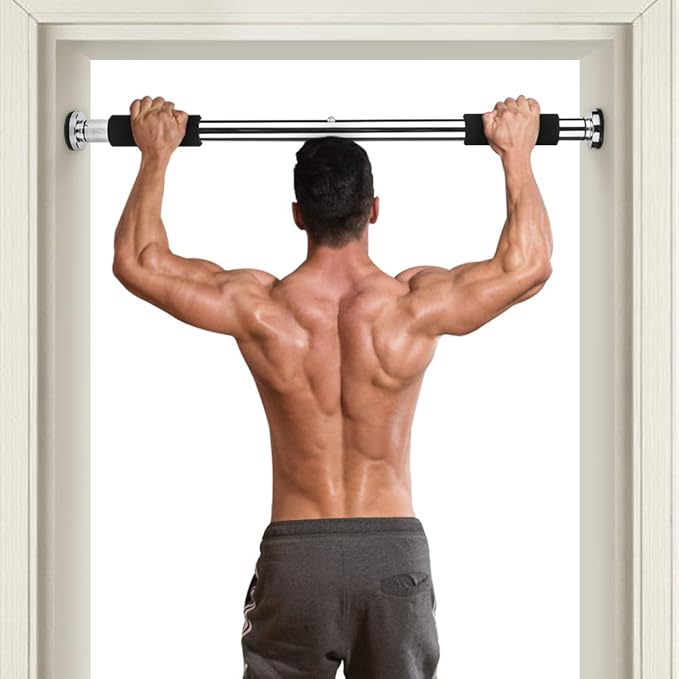 Pull Up for Doorway, Adjustable Door Mounted Chinning Heavy Duty Steel Body Workout Chin Up for Home Gym Exercise Fitness