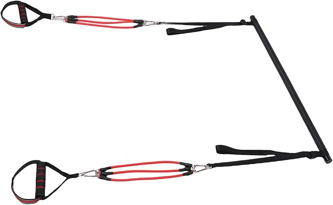 Pilates Bar with Resistance Bands Pilates Toning Bar Kit with 6 Adjustable Fitness Bands Workout Equipment for Core Arms Back Legs Home Gym Travel