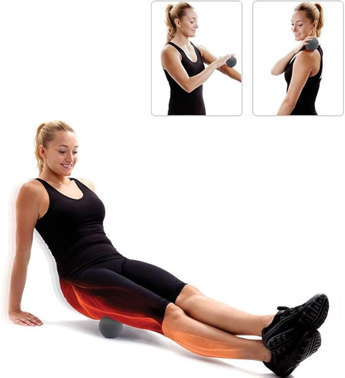 Foot Massager Roller,Massage Lacrosse Ball,Spiky Ball Therapy Set for Relieve Plantar Fasciitis,Heel & Foot Arch Pain and Deep Tissue Massage