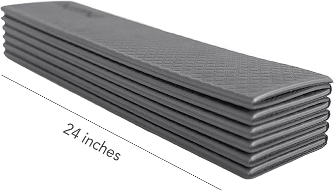 Numu Foldable Yoga Mat with Yoga Carrying Strap - Nonslip, Lightweight, and Portable 1/4” Inch Thick Workout Exercise Mat - Perfect for Easy Storage and Travel