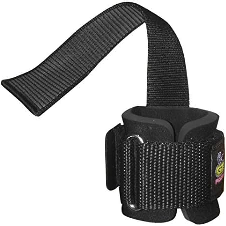 Heavy Duty Lifting Straps Neoprene Padded 1 Pair Wrist Wraps & Rubbery Grip Support Straps with Cotton Coated Rubber on One Side