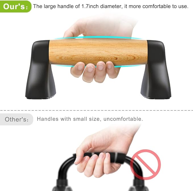 Push Up Bars, Wooden Push Up Handles for Floor, Sturdy Pushup Stands for Men & Women Home Gym Strength Training Equipment Fitness, Wood Pushup Bar Handle Grip, 2 Pack