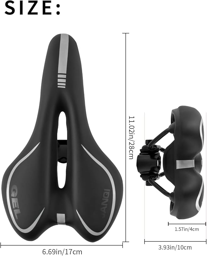 MSDADA Gel Bike Seat Bicycle Saddle for Men & Women, Waterproof Bicycle Seat Comfortable Soft Cushion