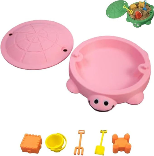 Mini Turtle Sandbox Desk Toy with Mini Tools, Stress Relief Novelty Zen Garden Gift Kit for Adults and Kids, Desktop Decoraccessories for Home and Office, Premium Sand Garden for Desk Kit(Pink)