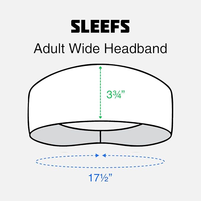 SLEEFS Sweat Bands Headbands Men & Women - Cooling Sports Mens Headband for Running, Football, Basketball, Cycling, Workout - Sweat Moisture Wicking Head Band Stretch Fit, Non-Slip Design - One Size