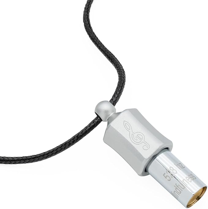 Anxiety Necklace 528 Hz Breathing Meditation Whistle Mindfulness Device for Stress Relief Calm Meditation Adjusting Breathing Anxiety Relief Necklace, Stress Relief Gift for Men and Women