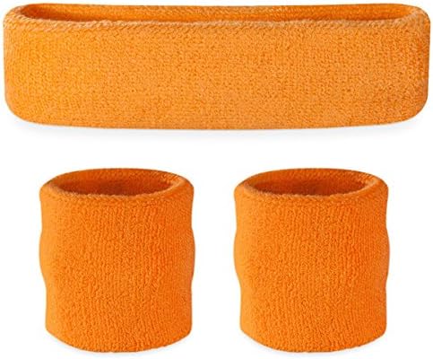 Suddora Sweatbands Set, Moisture Wicking 2 Wristbands and 1 Headband, Breathable Terry Cloth Athletic Bands for Basketball, Tennis, Yoga, Gym, Sweat Bands for Costumes and Cosplay