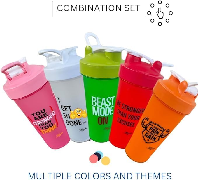 Magiko Blender Shaker Bottles for Protein, 28oz Portable Leakproof Pre-Workout Nutrition Water Bottle, BPA-Free Gym Protein Shaker for Sports & Outdoor Motivational Protein Shaker (Black Purple)