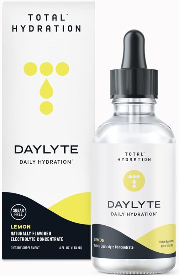 Daylyte Electrolyte Drops, Lemon, Sugar Free Daily Hydration Supplement with Magnesium, Calcium, & Zinc (29 Servings)
