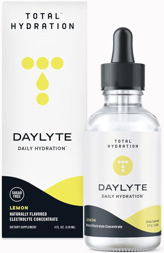 Daylyte Electrolyte Drops, Lemon, Sugar Free Daily Hydration Supplement with Magnesium, Calcium, & Zinc (29 Servings)