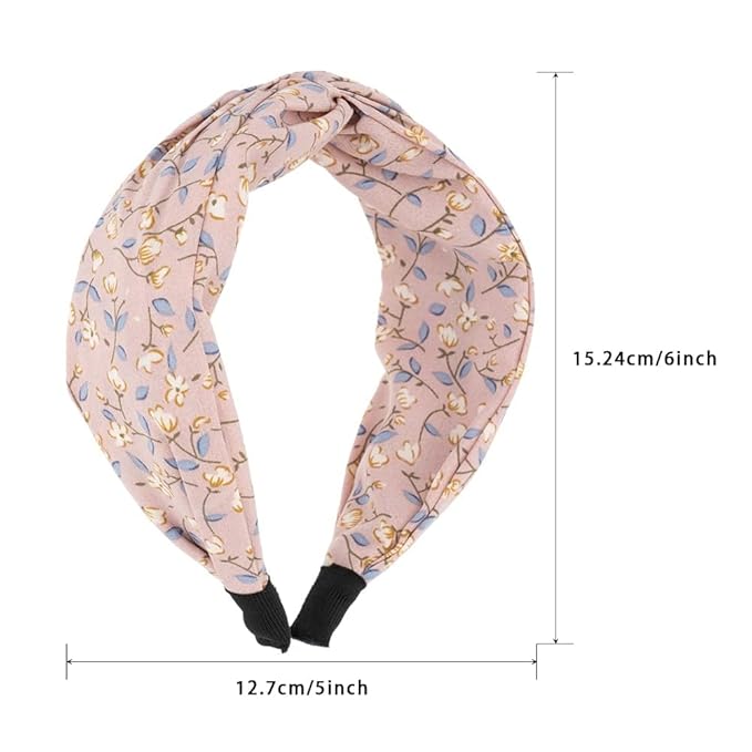 Madison Tyler Headbands for Women | Cute Top Knotted Pink Floral Outdoor Hairbands for Girls | Thin Hair and Thick Hair | Skincare and Boho Spring Headband for Washing Face