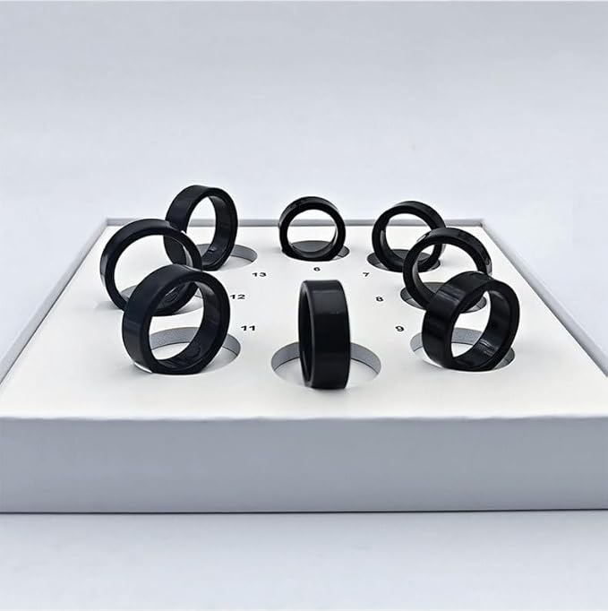 Smart Ring Fitness Tracker for iOS & Android – Sleep Monitor Heart Rate Blood Oxygen & Pressure 8 Sports Modes IP68 Waterproof NO Subscription Long Battery Life (Sizing Kit, Sizing Kit A)