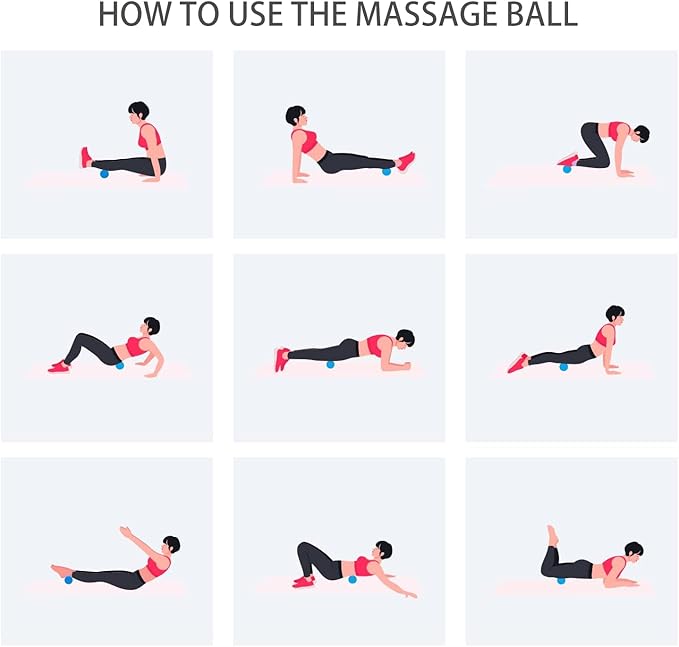 Hard Lacrosse Ball Massage Ball Therapy. Firm Trigger Point Massager Tool for Deep Tissue Yoga Physiotherapy Myofascial Release Muscle Relax Plantar Fasciitis Pain Relief (2 Pack) (Blue)