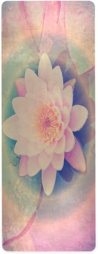 Vintage Indian Lotus Flower Yoga Mat Non Slip Thick Kids Eco Friendly Rubber Workout Foldable Yoga Mat Women Exercise