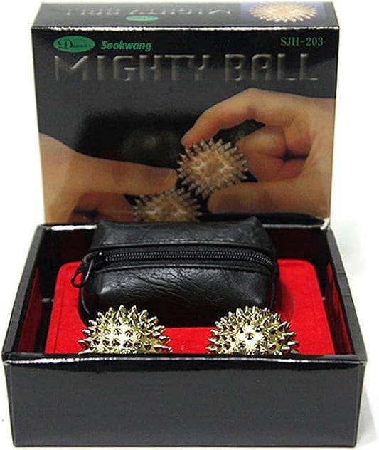 Hand Acupressure Balls Set of 2, Spiky Massage Orb, Compact Design for Grip and Finger Exercise, Palm Massage Tools with Storage Pouch_1.46 inches (37mm)