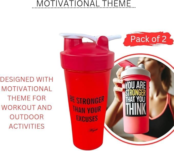 Blender Shaker Bottles for Protein, 28oz Portable Leakproof Pre-Workout Nutrition Water Bottle, BPA-Free Gym Protein Shaker for Sports & Outdoor Motivational Protein Shaker (Red/Black)