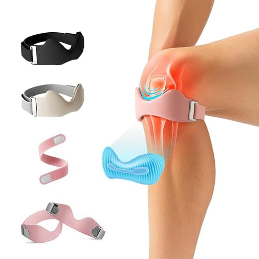 Patella Band for knee Pain Relief during exercise | Adjustable Patellar Tendon Support Strap for Running | Sports & Support | Tendonitis & Jumper's | Made with Silicone & Polyamide. (pink)