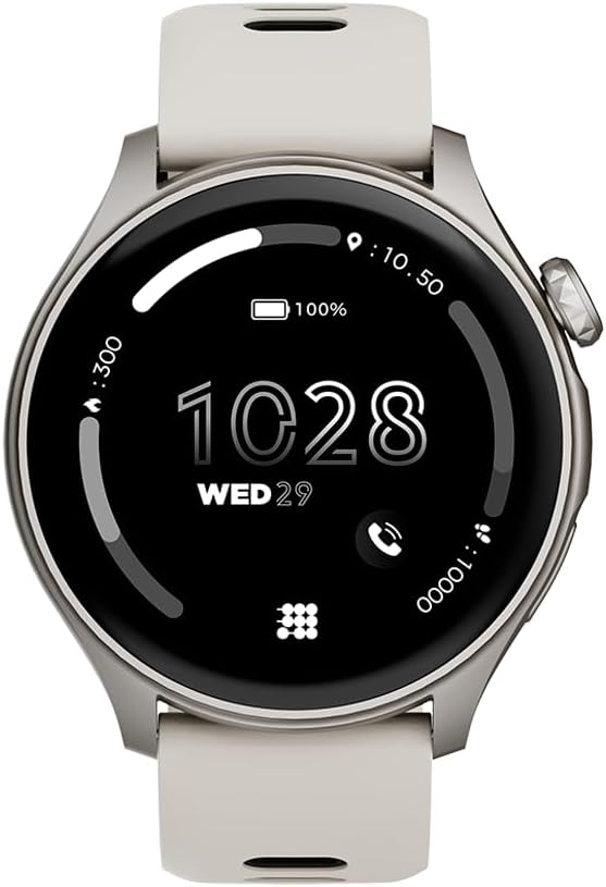 Cubitt Aura Smartwatch/Fitness Tracker with 1.43" Touch AMOLED Screen, Bluetooth Calling, 60+ Sports, Blood Oxygen, Heart Rate, Stress/Sleep Monitor, Waterproof, Step Counter, Compass Support