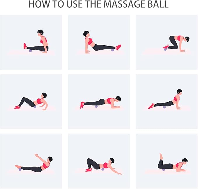 Hard Lacrosse Ball Massage Ball Therapy. Firm Trigger Point Massager Tool for Deep Tissue Yoga Physiotherapy Myofascial Release Muscle Relax Plantar Fasciitis Pain Relief (2 Pack) (Purple)