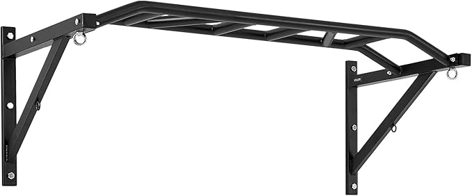 VEVOR Pull Up Bar, Multi-Grip Wall Mounted Pull Ups, 50 in Width Multifunctional Chin Up Training Station, Heavy Duty Steel Upper Body Workout Bars with Hangers, 440 lbs Weight Capacity, for Home Gym