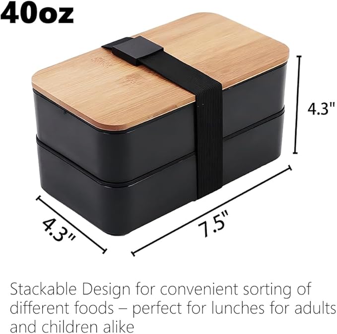 Bento Box Adult Lunch Box Set with Bamboo Lid, Compartments, Divider, Insulated Bag, Utensils, Bento Lunch Box, Microwavable - Japanese Style Lunchbox