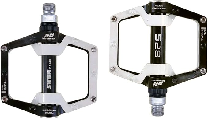 Bicycle Pedals-Aluminium Alloy Bicycle Pedals-Mountain Bike Pedals with Removable Non-Slip Studs 9/16