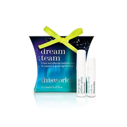 THISWORKS Dream Team Gift Set, Deep Sleep Pillow Spray and Aromatherapeutic Calming Roller Ball with Lavender, Ylang Ylang & Coconut Essential Oils ($18 VALUE)