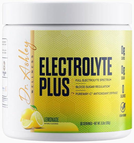 Electrolyte Plus Powder Drink Mix | Full Spectrum Electrolytes – Gluten Fee and Zero Sugar for Max Hydration | 30 Servings (30 Serving, Lemonade)