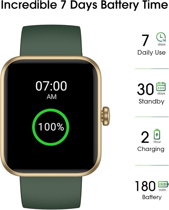 Smart Watch, Fitness Tracker with 45mm Touch Screen, Heart Rate Monitor, Blood Oxygen, Sleep Tracking Fitness Watch 5ATM Waterproof Smartwatch for Women Men Compatible with Android iOS