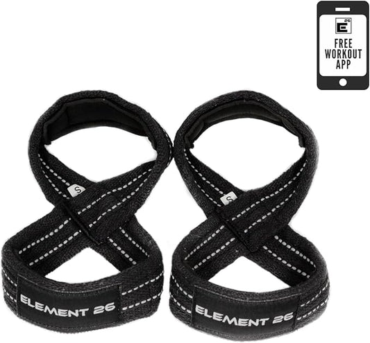 Element 26 Padded Figure 8 Lifting Straps - Weightlifting Straps - Figure 8 Straps - Wrist Straps for Men, Women, Weight Lifting, Deadlifts - Deadlifting Straps