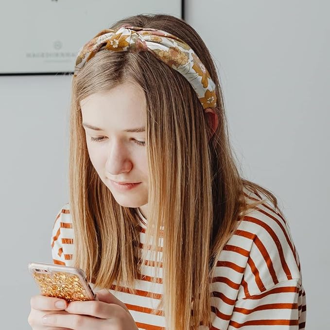 Madison Tyler Boho Headbands - Top Knot With Rhinestones, Elastic, Non Slip - Outdoor & Party