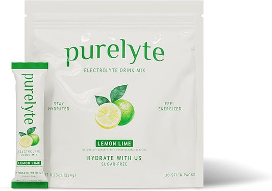 Electrolyte Drink Mix – Sugar-Free Hydration Powder Packets – Clean Electrolytes with Trace Minerals – Keto, Vegan, Gluten-Free – No Artificial Sweeteners – 30 Sticks – Lemon Lime