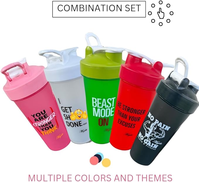 Magiko Blender Shaker Bottles for Protein, 28oz Portable Leakproof Pre-Workout Nutrition Water Bottle, BPA-Free Gym Protein Shaker for Sports & Outdoor Motivational Protein Shaker (Blue Pruple)