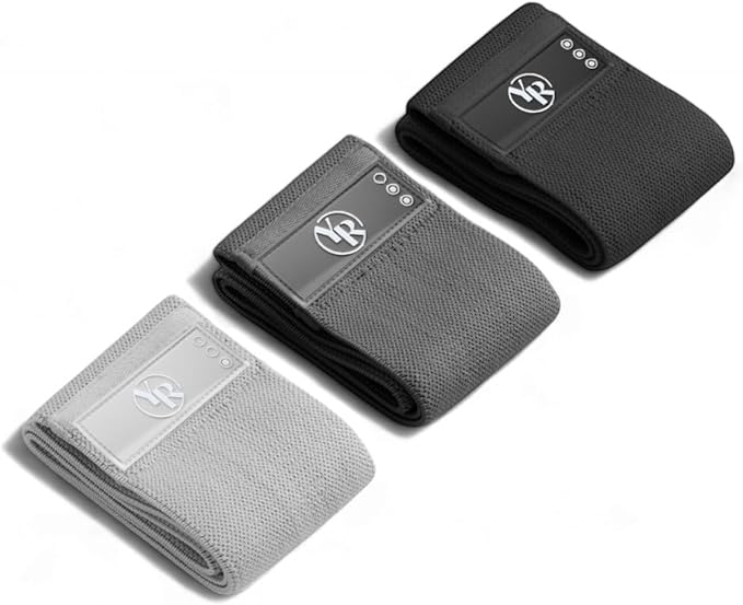 Fabric Booty Band Set for Pilates and Other Workouts- 3 Levels of Resistance 100% Latex Free