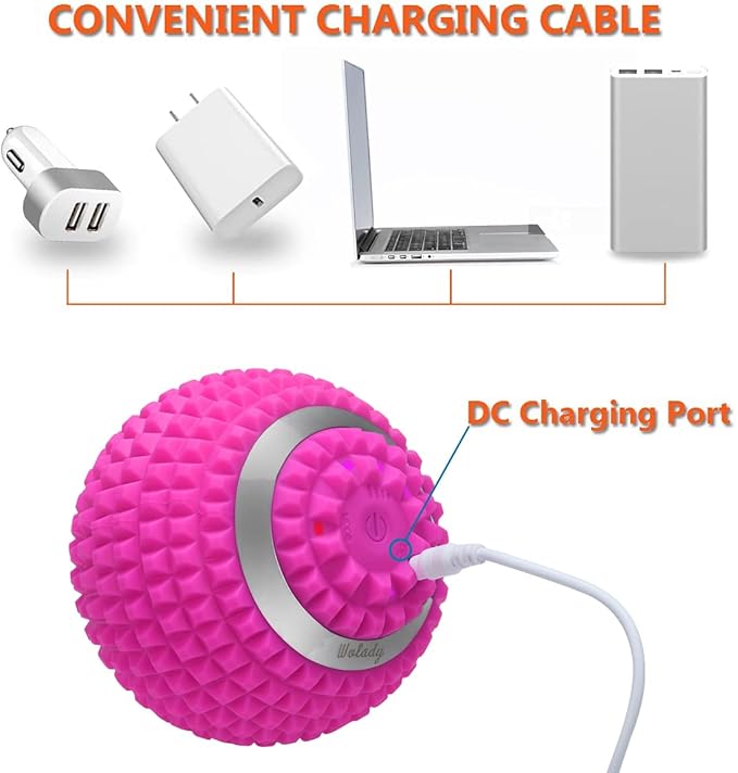 Massage Ball Vibrating Massage Ball Relieving Muscle Tension Pain & Pressure, 4-Speed High-Intensity Roller Electric Rechargeable Washable