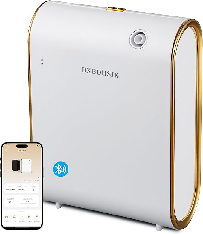 Home Bluetooth Smart Waterless Aromatherapy Machine, Essential Oil Diffuser, with Fragrance Coverage of up to 2000 Square feet, Suitable for Home, Hotel, Restaurant, Office, and spa Center.(White)