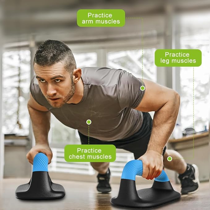 Kipika Push Up Bars, Pushup Stands, Anti-Slip Soft Plastic Push Up Handles, Bottom Anti-Slip Pad, Strength Training Equipment, Perfect for Floor Workout Exercise