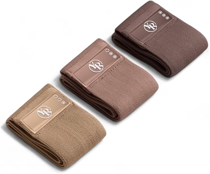 Fabric Booty Band Set for Pilates and Other Workouts- 3 Levels of Resistance 100% Latex Free