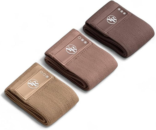 Fabric Booty Band Set for Pilates and Other Workouts- 3 Levels of Resistance 100% Latex Free