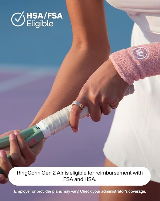 RingConn Gen 2 Air, Ultra-Thin AI Smart Ring, 10-Day Battery Life, Fitness/Sleep/Stress/HR Tracker for Women&Men, No App Fee for Standard Features, iOS & Android Compatible (Size 9, Galaxy Sliver)