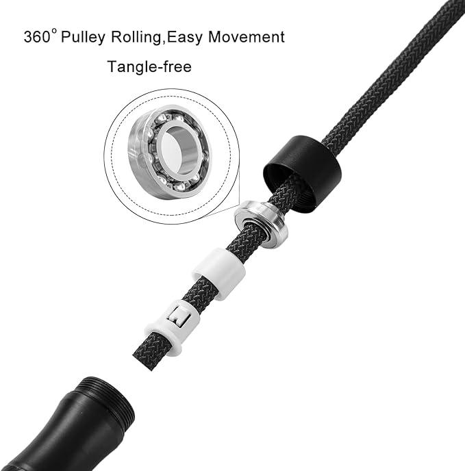 weighted jump rope Fitness for women men,1LB Tangle-free Skipping Rope for Muay Thai Training Crossfit workout Aluminum Handles Adjustable Length PVC Cord and Cotton Rope