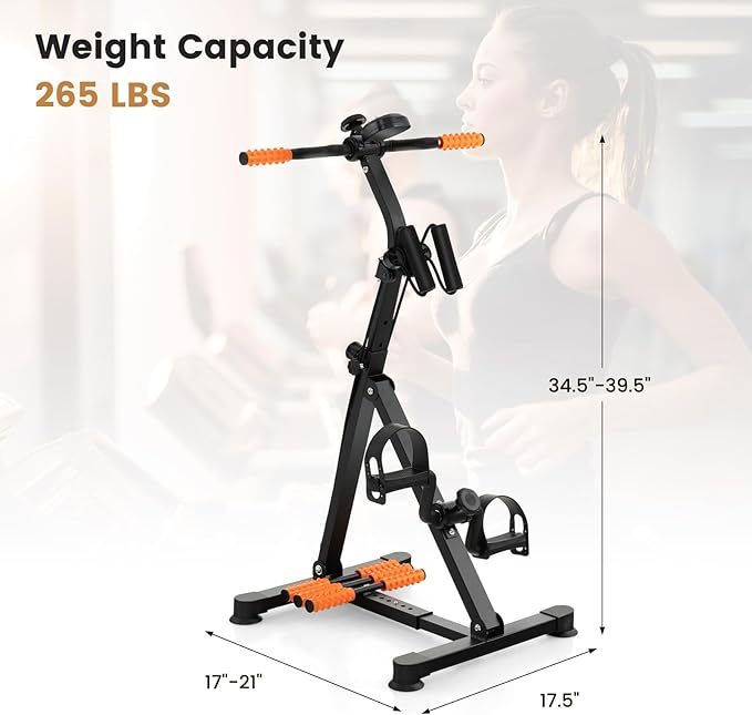 Pedal Exerciser Bike for Seniors, Hand Arm Leg Knee Physical Therapy Exercise Bike with Monitor, Indoor Adjustable Fitness Equipment for Rehabilitation Recovery