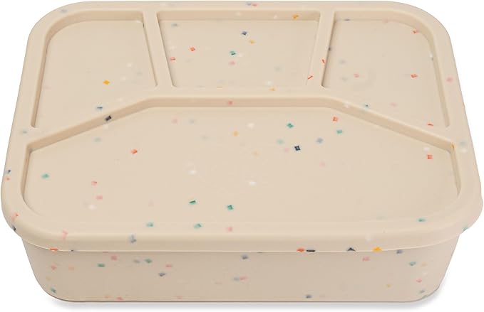 Leak Proof Bento Box Food-Grade Silicone Bento, BPA, Phthalate, Lead, & PVC Free - Bento Lunch Box for Daycare, Kids, & Adults - Leak Resistant Sets With Lids Snack Box Container (Beige 4)