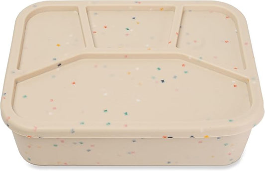 Leak Proof Bento Box Food-Grade Silicone Bento, BPA, Phthalate, Lead, & PVC Free - Bento Lunch Box for Daycare, Kids, & Adults - Leak Resistant Sets With Lids Snack Box Container (Beige 4)