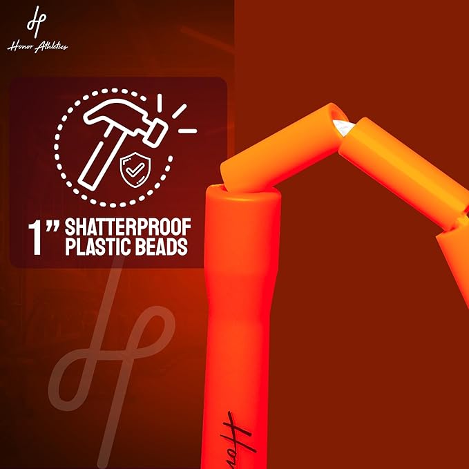 Honor Athletics 2.0 Beaded Jump Rope - Adjustable with Unbreakable Handles & Shatterproof Beads for Enhanced Fitness Training