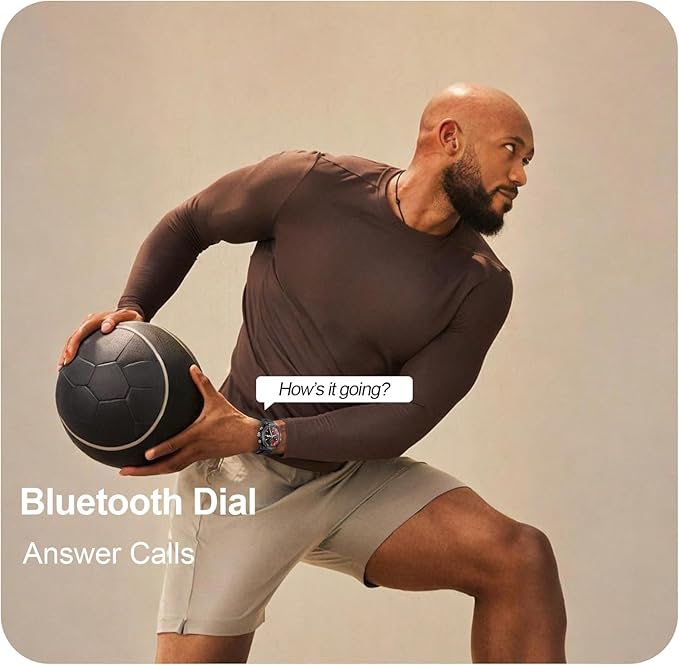 Fila Smart Watch (Answer/Make Calls), 1.32’’ IPS HD Full Touch Screen Smart Watches for Men Women with Sleep/Heart Rate Monitor, Fitness Watch, Activity Tracker with 100+ Sport Modes for Android iOS